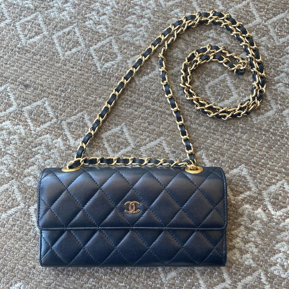 CHANEL Handbags - Authentic Chanel Long Flap Wallet on Chain WOC